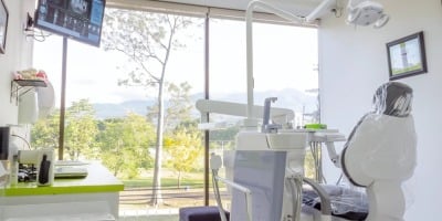 dental clinic interior with a dental chair