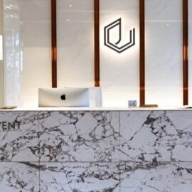 Reception desk inside the clinic