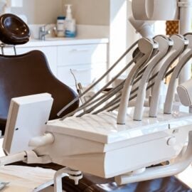 Dental treatment chair inside the clinic